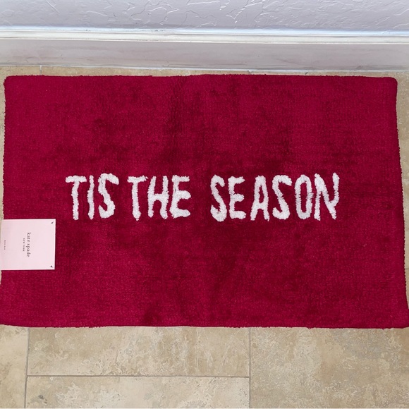 New! Kate Spade ‘Tis The Season’ Holiday Graphic Cotton Accent Rug 21”x34”♥️ - Picture 3 of 7